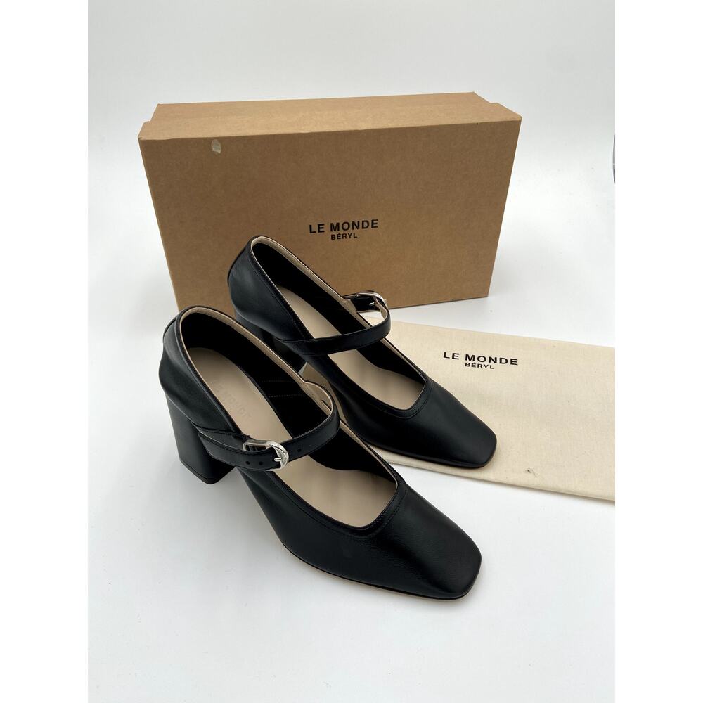 NEW Le Monde Beryl Leather Mary Jane pumps shoes size 37 - Picture 2 of 12